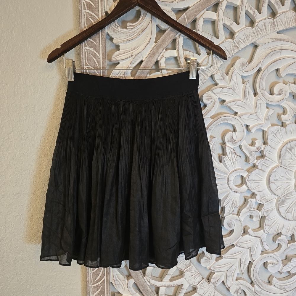 Free People Women’s Medium Pleated Black Elastic Waist Short Mini Skirt M